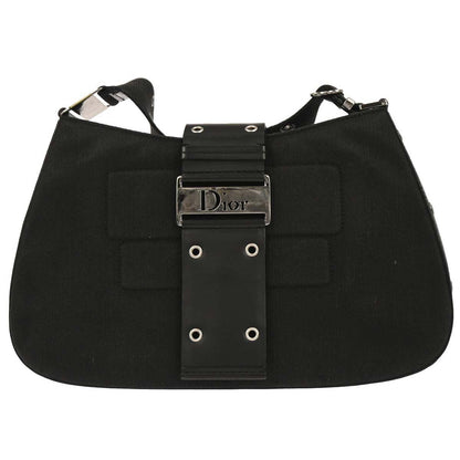 Christian Dior Vintage Street Chic Columbus Shoulder Bag Canvas Black Canvas Shoulder Bag Bag ()