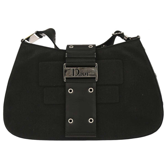 Christian Dior Vintage Street Chic Columbus Shoulder Bag Canvas Black Canvas Shoulder Bag Bag ()