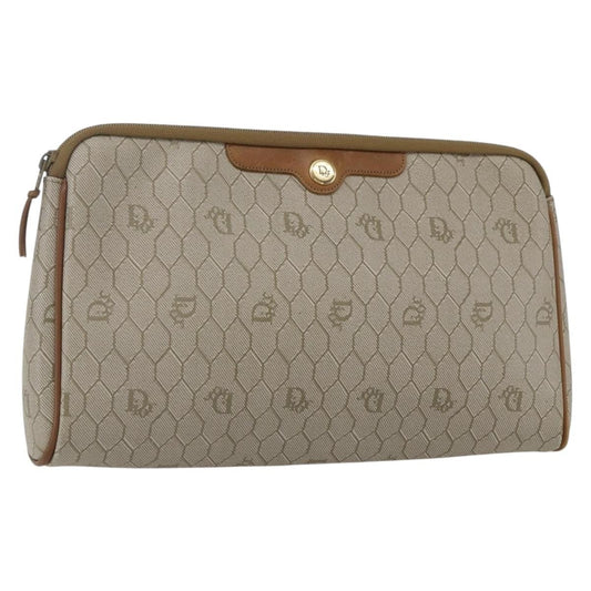 Christian Dior Vintage Honeycomb Clutch Canvas Beige Canvas Clutche & Pouche Bag ()