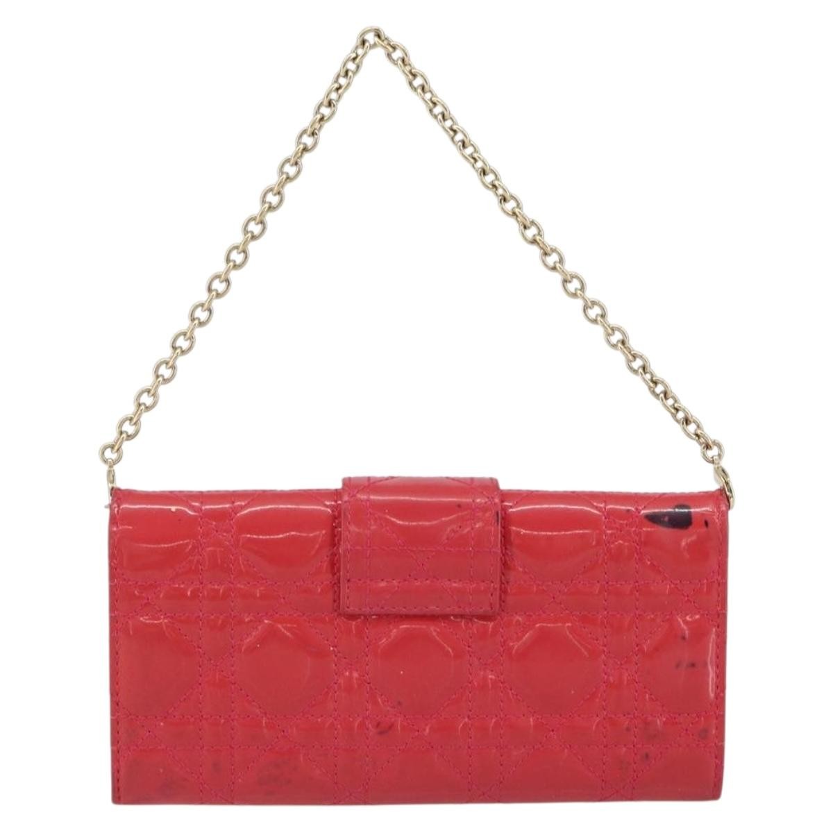 Christian Dior New Lock Pouch Cannage Quilt Patent Pink Patent_Leather Clutche & Pouche Bag ()