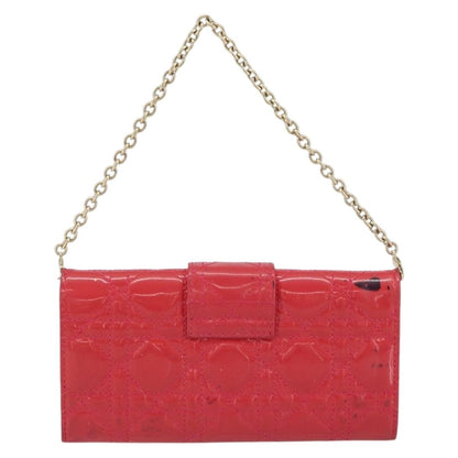 Christian Dior New Lock Pouch Cannage Quilt Patent Pink Patent_Leather Clutche & Pouche Bag ()