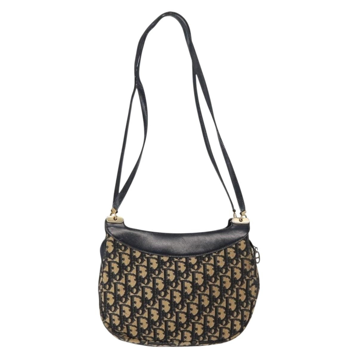 Christian Dior Vintage Trotter Shoulder Bag Canvas Navy Canvas Shoulder Bag Bag ()