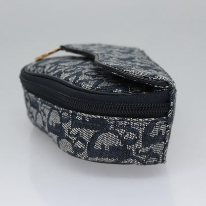 Christian Dior Vintage Saddle Coin Purse Diorissimo Canvas Navy Canvas Bag ()