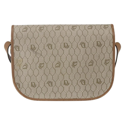 Christian Dior Vintage Honeycomb Shoulder Bag Canvas And Leather Beige Canvas Shoulder Bag Bag ()