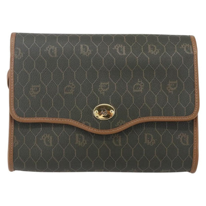 Christian Dior Vintage Honeycomb Flap Crossbody Bag Coated Canvas Khaki Canvas Shoulder Bag Bag ()