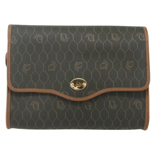 Christian Dior Vintage Honeycomb Flap Crossbody Bag Coated Canvas Khaki Canvas Shoulder Bag Bag ()
