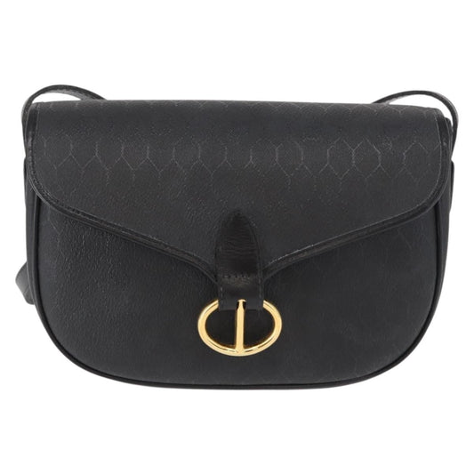 Christian Dior Vintage Honeycomb Flap Crossbody Bag Coated Canvas Black Canvas Shoulder Bag Bag ()