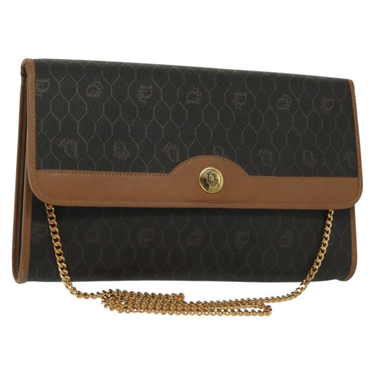 Christian Dior Vintage Honeycomb Chain Canvas Black Canvas Bag ()