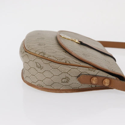 Christian Dior Vintage Honeycomb Shoulder Bag Canvas And Leather Beige Canvas Shoulder Bag Bag ()