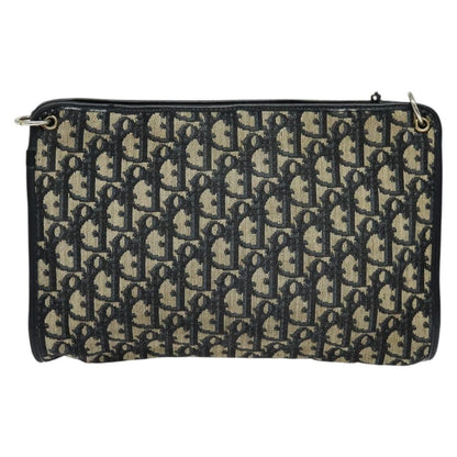 Christian Dior Vintage Trotter Shoulder Bag Canvas Navy Canvas Bag ()
