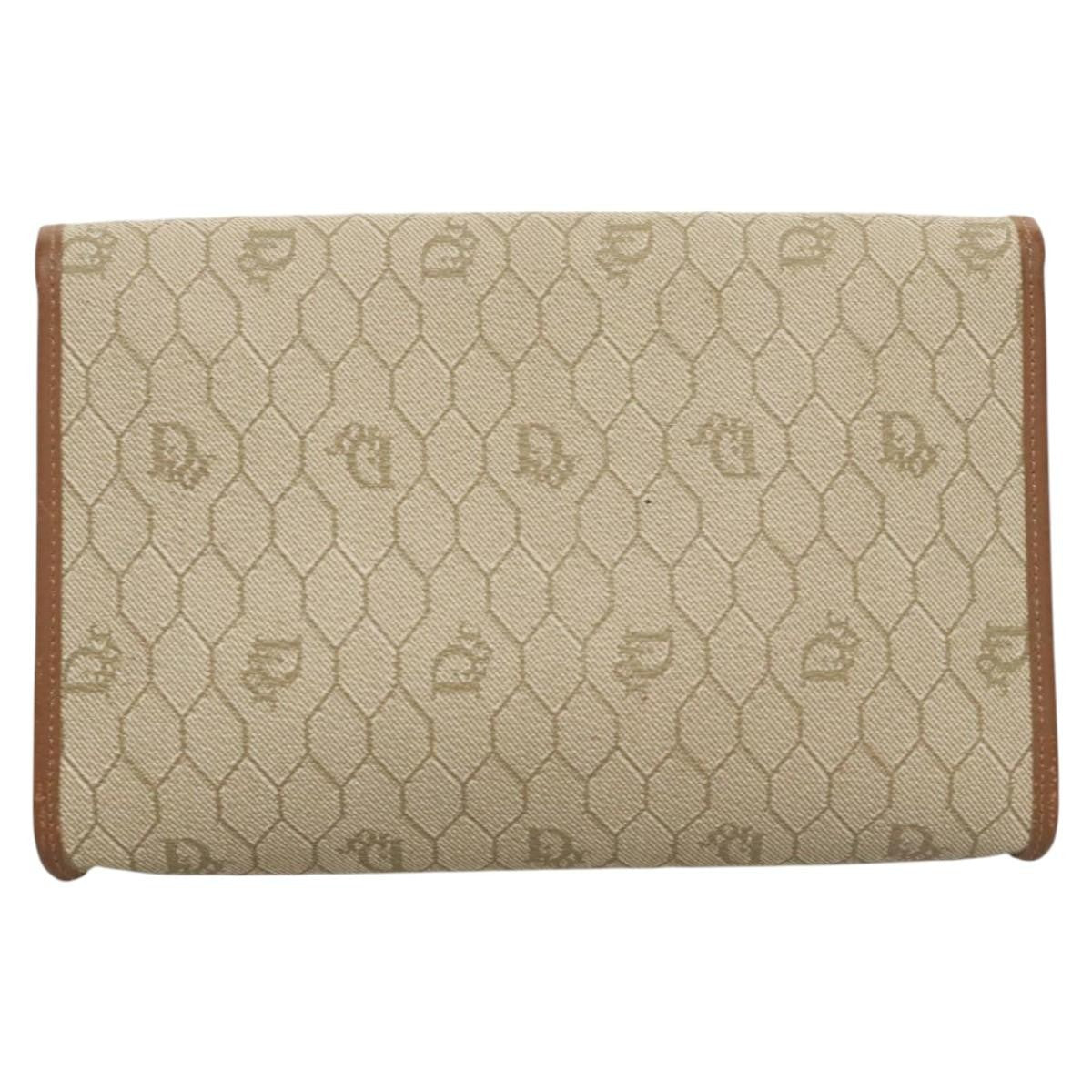 Christian Dior Vintage Honeycomb Chain Canvas Beige Canvas Shoulder Bag Bag ()