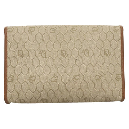 Christian Dior Vintage Honeycomb Chain Canvas Beige Canvas Shoulder Bag Bag ()
