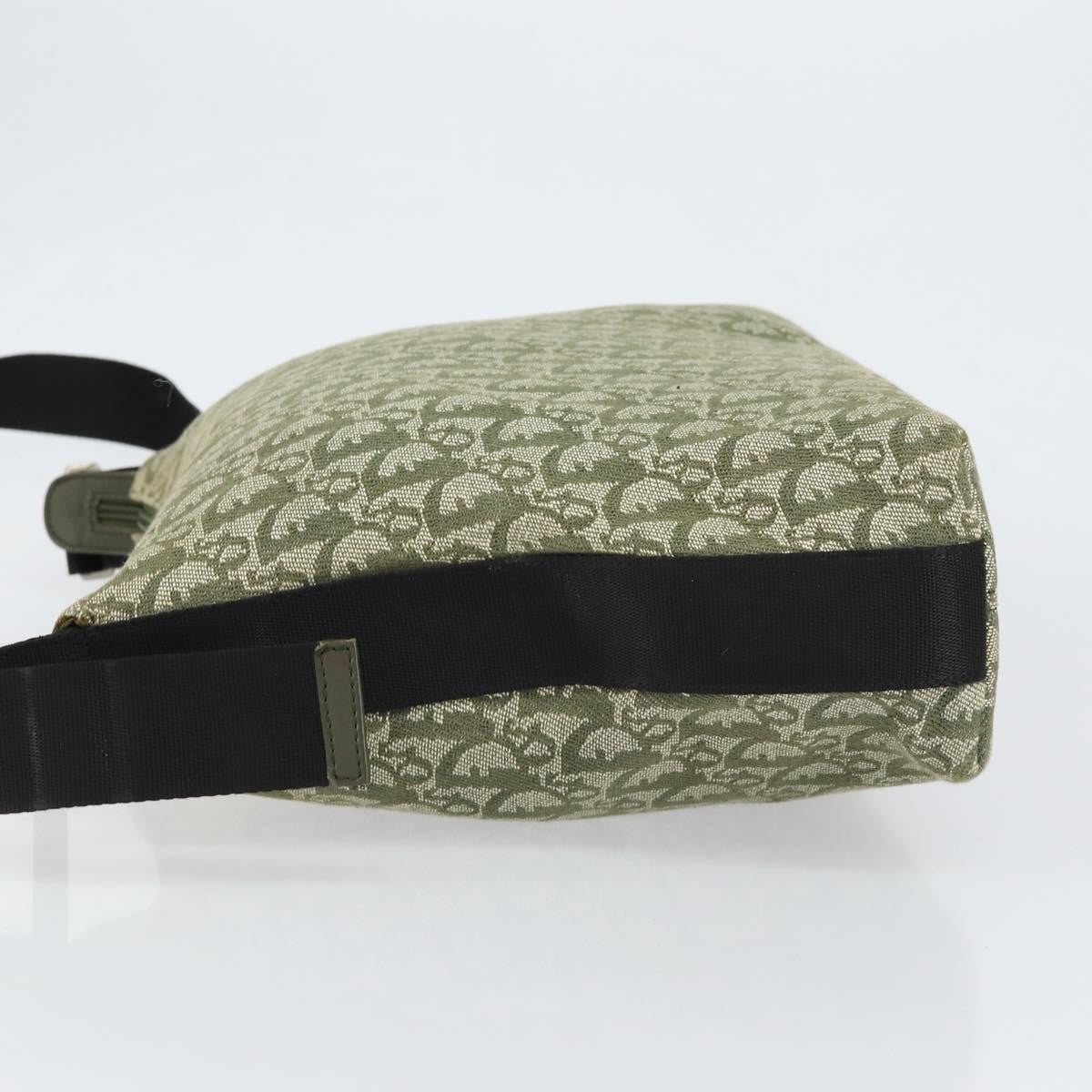 Christian Dior Vintage Trotter Shoulder Bag Canvas Green Canvas Shoulder Bag Bag ()