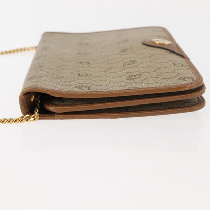 Christian Dior Vintage Honeycomb Chain Canvas Beige Canvas Shoulder Bag Bag ()