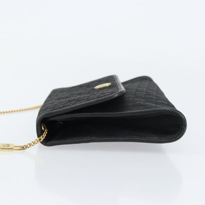 Christian Dior Vintage Chain Flap Shoulder Bag Diorissimo Canvas Black Canvas Shoulder Bag Bag ()