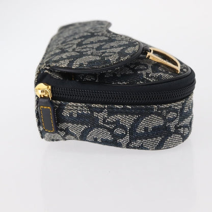 Christian Dior Saddle Zip Pouch Diorissimo Canvas Blue Canvas Clutche & Pouche Bag ()