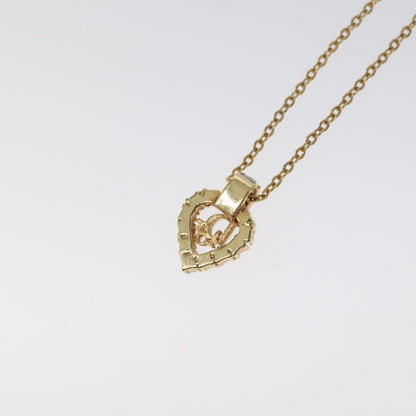 Christian Dior Vintage Cd Heart Pendant Necklace Metal With Crystals Gold Metal Jewelry ()