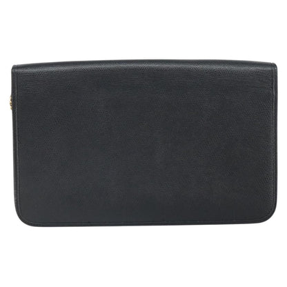 Christian Dior Vintage Chain Flap Shoulder Bag Leather Black Leather Shoulder Bag Bag ()