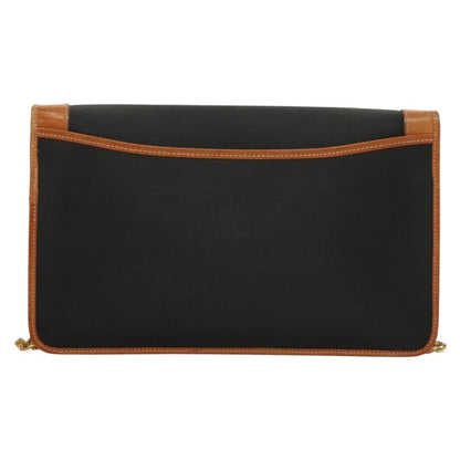 Christian Dior Vintage Cd Chain Flap Shoulder Bag Canvas Black Pvc Shoulder Bag Bag ()