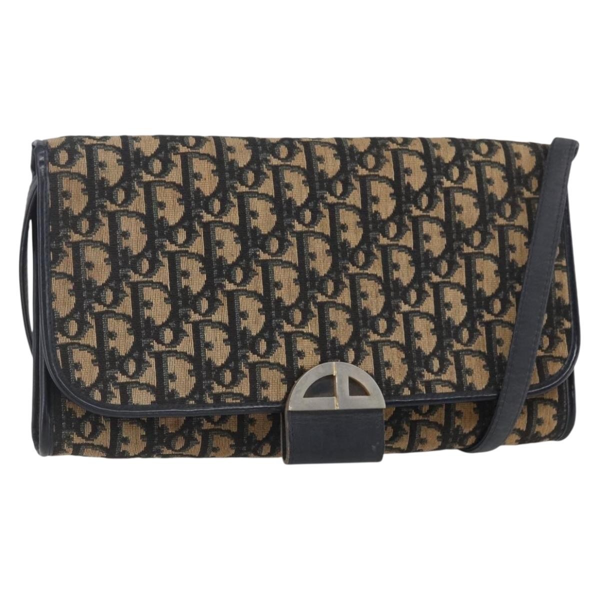 Christian Dior Vintage Trotter Flap Shoulder Bag Diorissimo Canvas Navy Canvas Shoulder Bag Bag ()