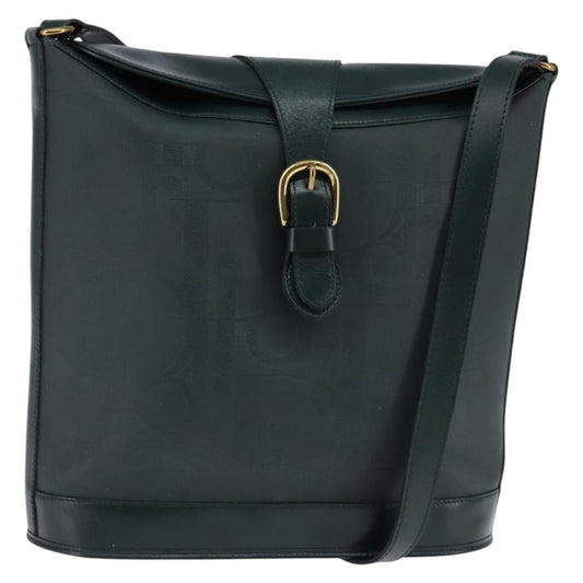 Christian Dior Vintage Trotter Crossbody Bag Canvas Green Canvas Shoulder Bag Bag ()