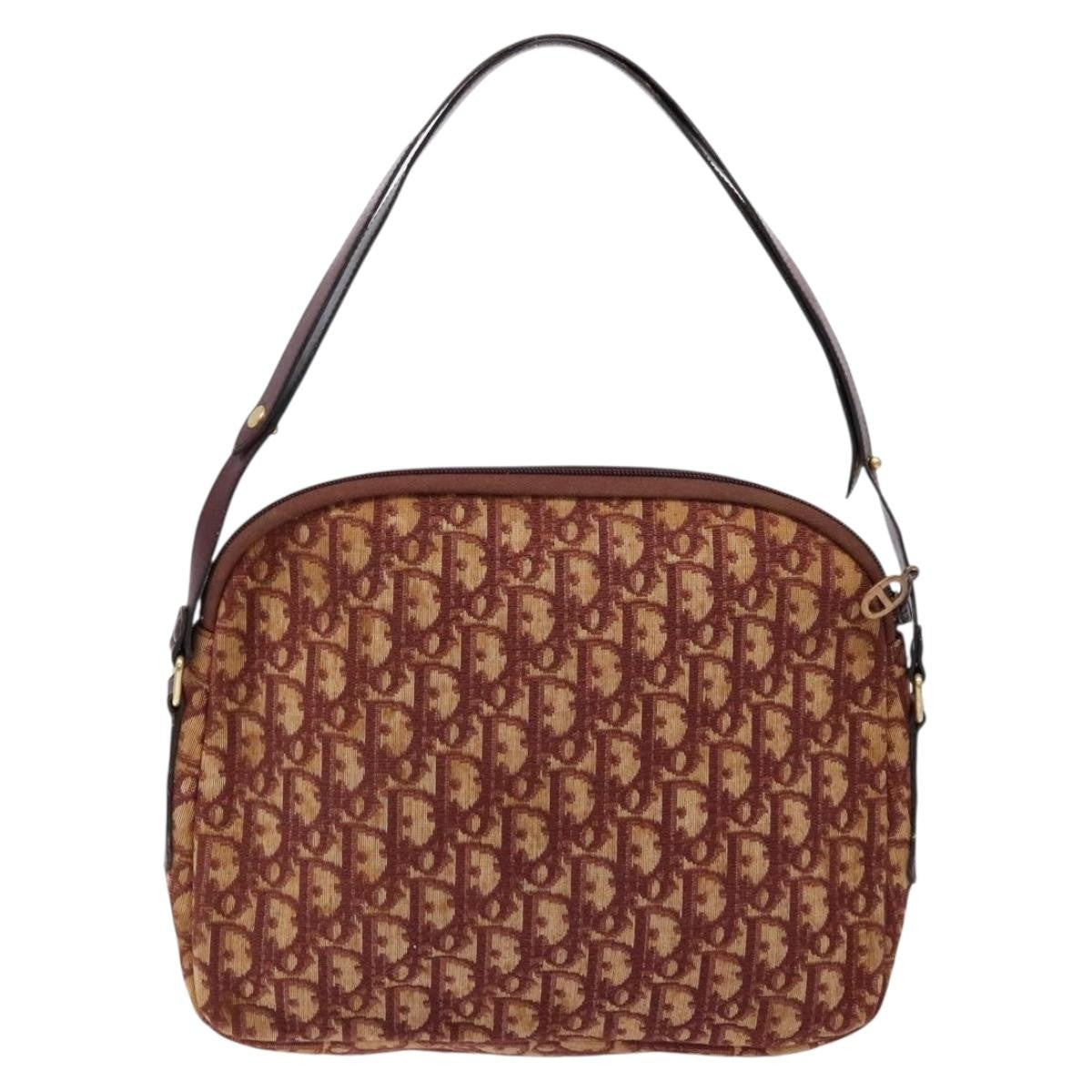 Christian Dior Vintage Trotter Handbag Canvas Red Canvas Handbag ()