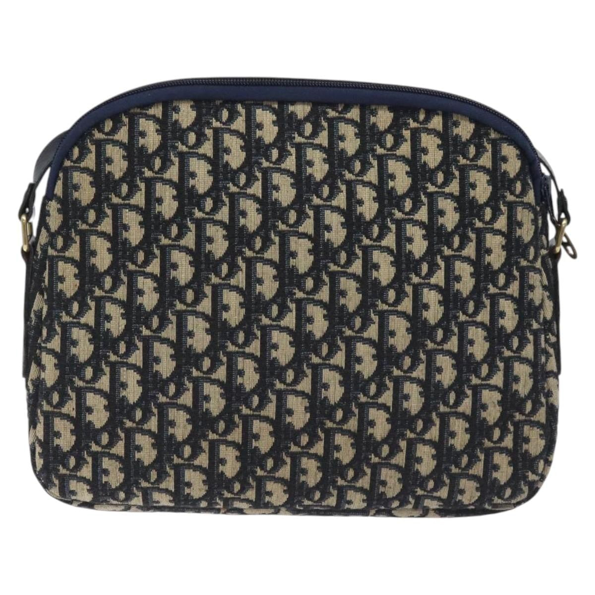 Christian Dior Vintage Trotter Shoulder Bag Canvas Navy Canvas Bag ()