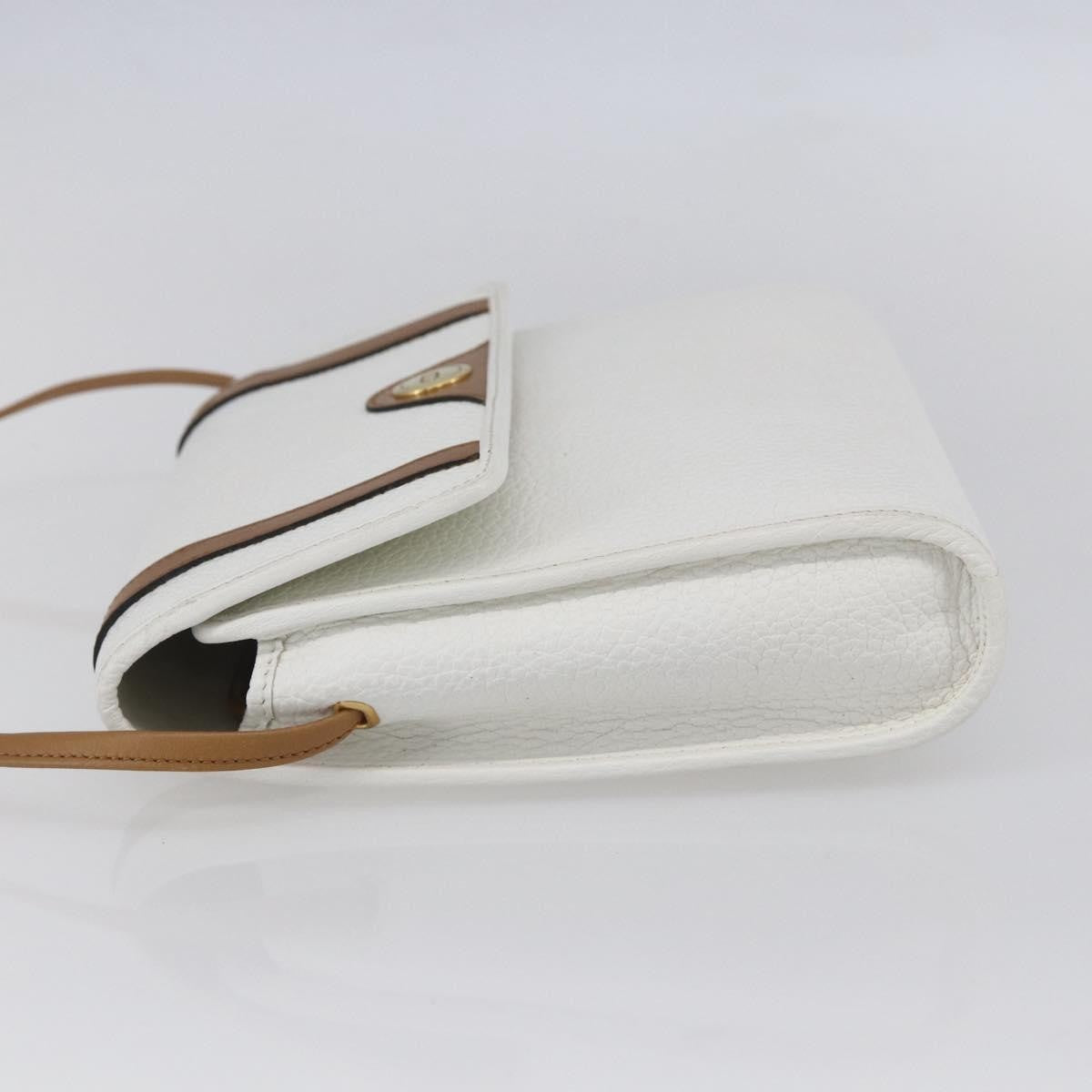 Christian Dior Vintage Cd Logo Shoulder Bag Leather White Leather Shoulder Bag Bag ()