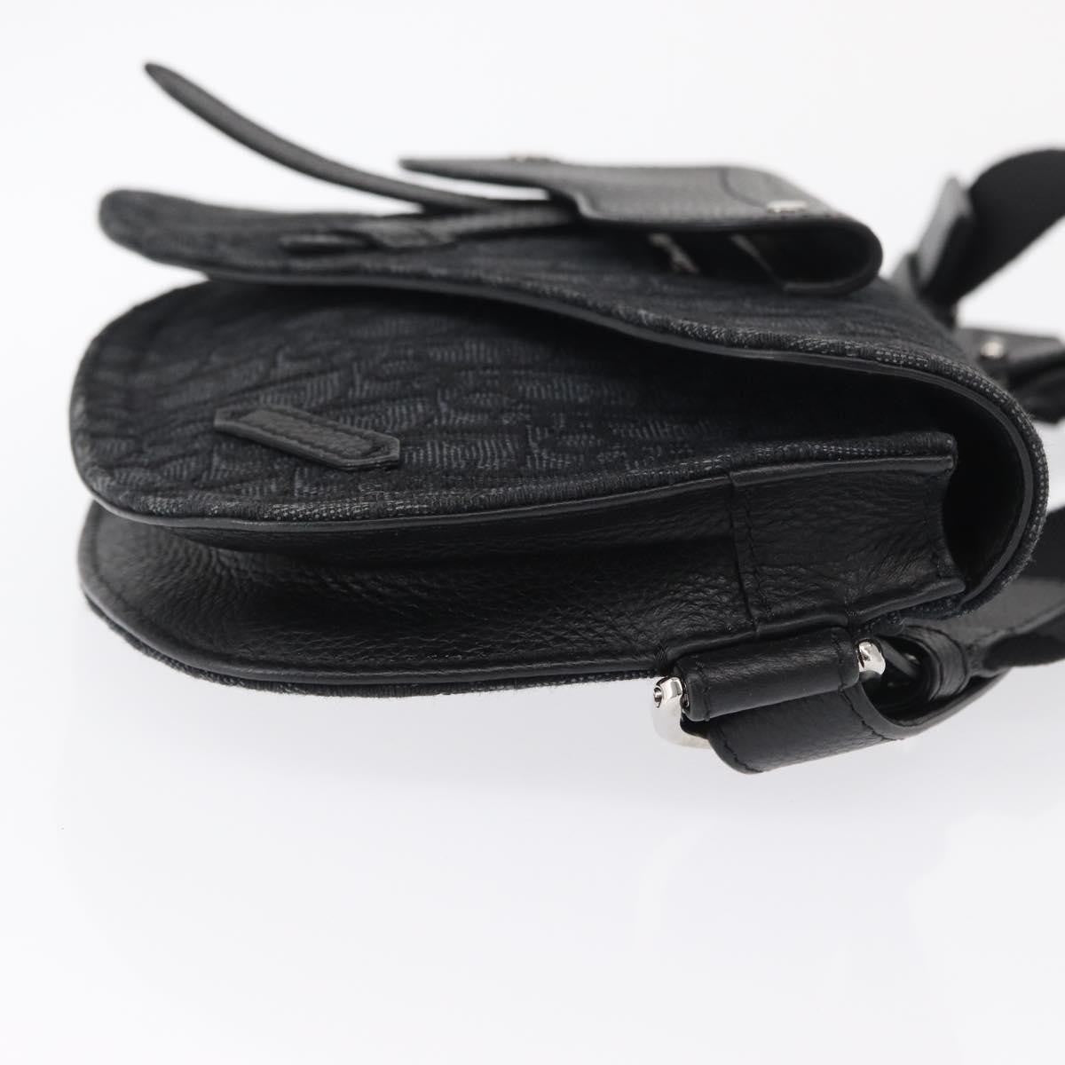Christian Dior Saddle Messenger Pouch Oblique Canvas Black Canvas Shoulder Bag Bag ()