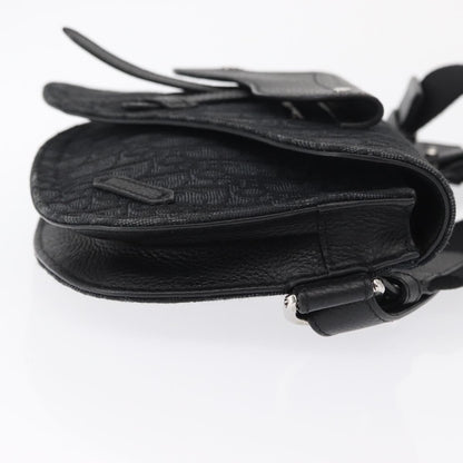 Christian Dior Saddle Messenger Pouch Oblique Canvas Black Canvas Shoulder Bag Bag ()