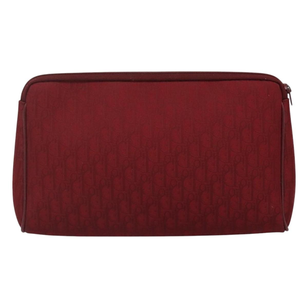 Christian Dior Trotter Pouch Canvas Red Canvas Bag ()