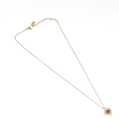 Christian Dior Logo Heart Pendant Necklace Metal Gold Metal Jewelry ()