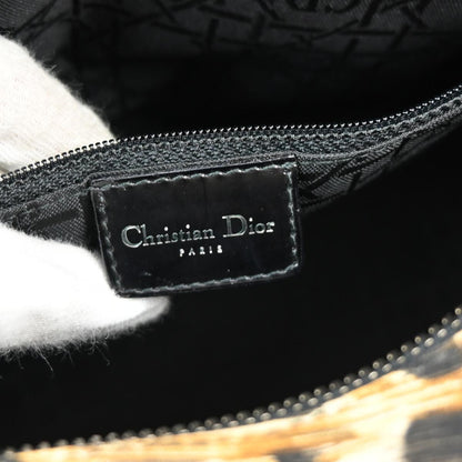 Christian Dior Vintage Lady Dior Bag Printed Canvas Yellow Canvas Handbag ()