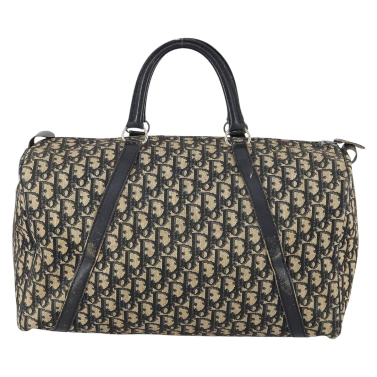 Christian Dior Vintage Trotter Boston Bag Diorissimo Canvas Navy Canvas Travel Bag Bag ()