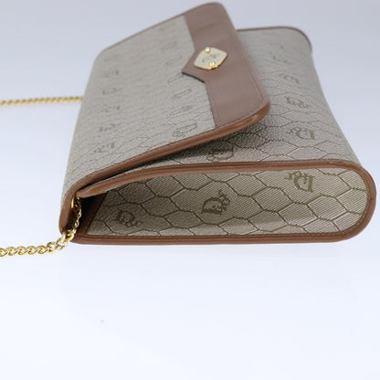 Christian Dior Vintage Honeycomb Chain Canvas Beige Canvas Shoulder Bag Bag ()