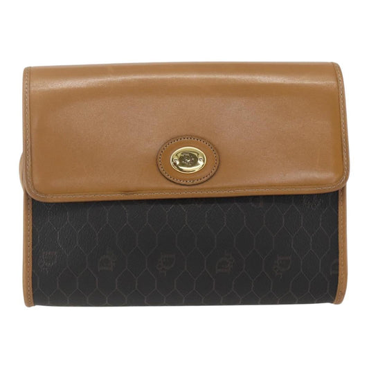 Christian Dior Vintage Honeycomb Shoulder Bag Canvas And Leather Black Pvc Shoulder Bag Bag ()