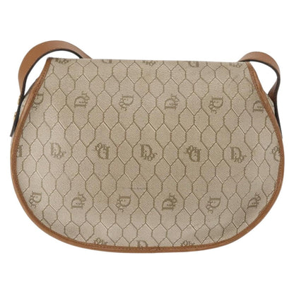 Christian Dior Vintage Honeycomb Flap Crossbody Bag Coated Canvas Beige Canvas Bag ()