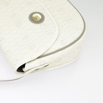 Christian Dior Vintage Honeycomb Shoulder Bag Canvas White Canvas Bag ()