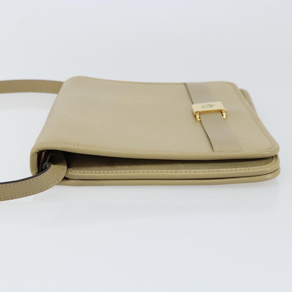 Christian Dior Vintage Shoulder Bag Leather Beige Leather Shoulder Bag Bag ()
