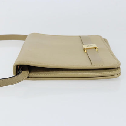 Christian Dior Vintage Shoulder Bag Leather Beige Leather Shoulder Bag Bag ()
