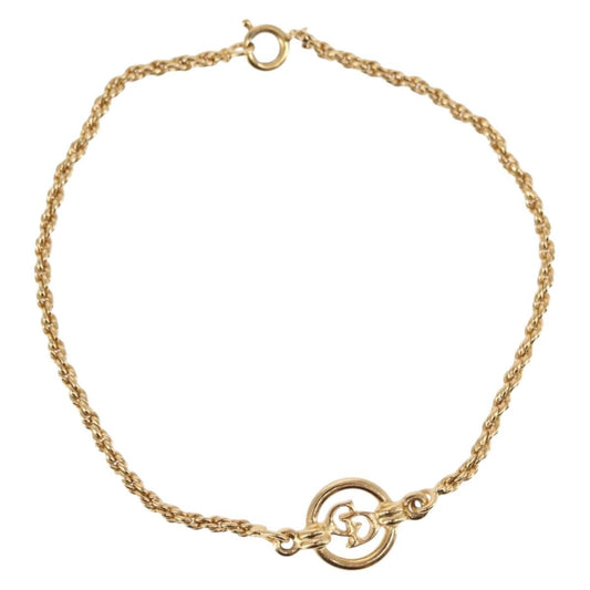 Christian Dior Vintage Logo Bracelet Metal Gold Metal Bracelet Jewelry ()