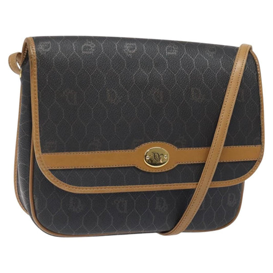 Christian Dior Vintage Honeycomb Flap Crossbody Bag Coated Canvas Gray Canvas Bag ()