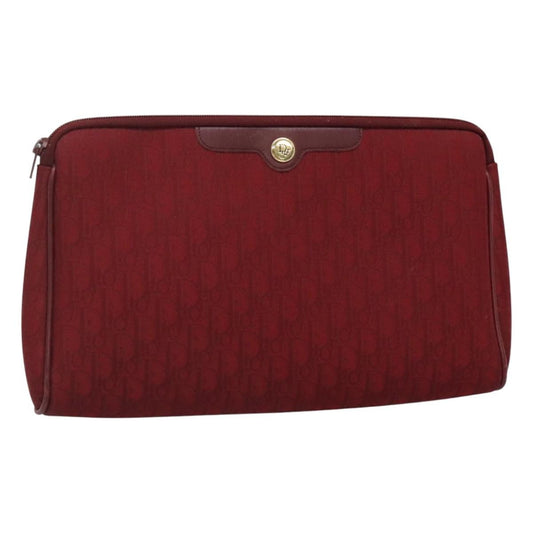 Christian Dior Trotter Pouch Canvas Red Canvas Bag ()