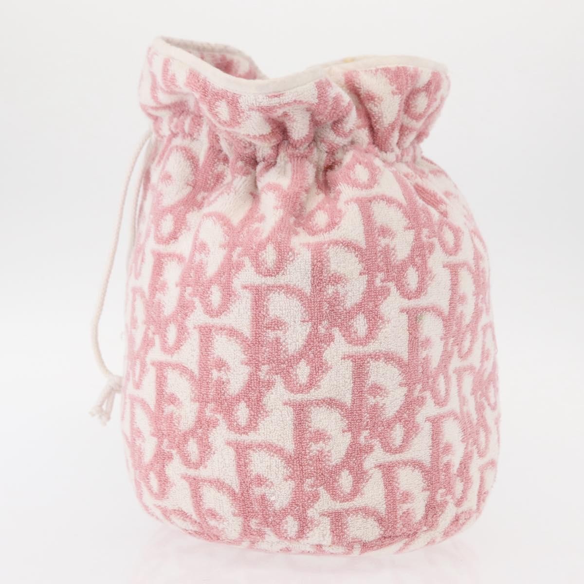 Christian Dior Vintage Trotter Pouch Pile Pink Canvas Clutche & Pouche Bag ()