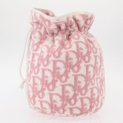 Christian Dior Vintage Trotter Pouch Pile Pink Canvas Clutche & Pouche Bag ()