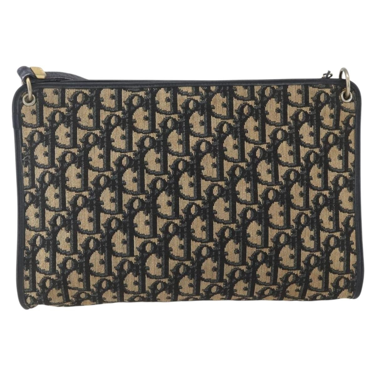 Christian Dior Vintage Trotter Shoulder Bag Canvas Navy Canvas Shoulder Bag Bag ()