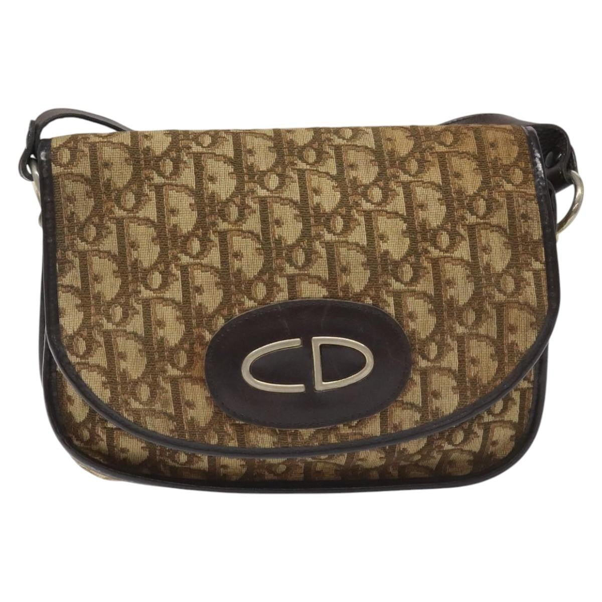 Christian Dior Vintage Cd Trotter Shoulder Bag Canvas Brown Canvas Shoulder Bag Bag ()