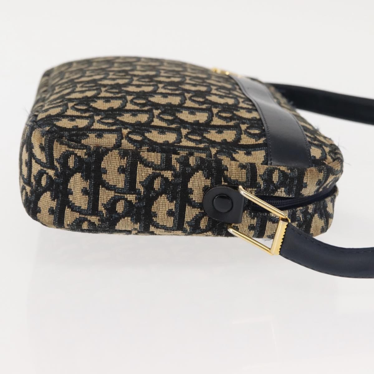 Christian Dior Vintage Trotter Crossbody Bag Diorissimo Coated Canvas Navy Canvas Shoulder Bag Bag ()