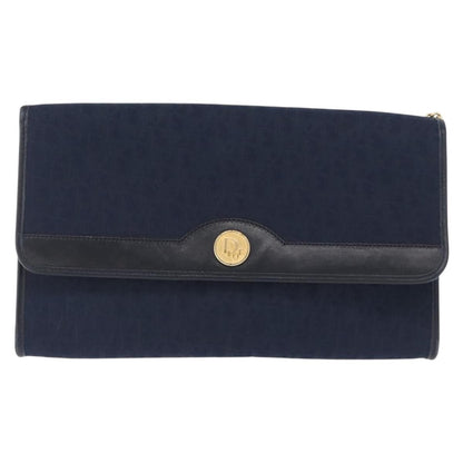 Christian Dior Vintage Honeycomb Chain Canvas Navy Canvas Shoulder Bag Bag ()