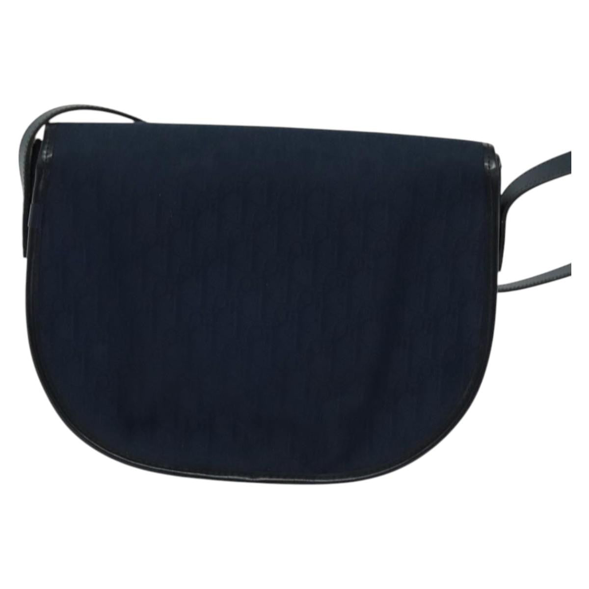 Christian Dior Vintage Trotter Shoulder Bag Canvas Navy Canvas Shoulder Bag Bag ()